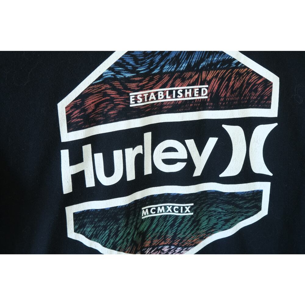 Hurley Mens Logo Black Short Sleeve TShirt Size Large Skater Tee - Picture 2 of 4